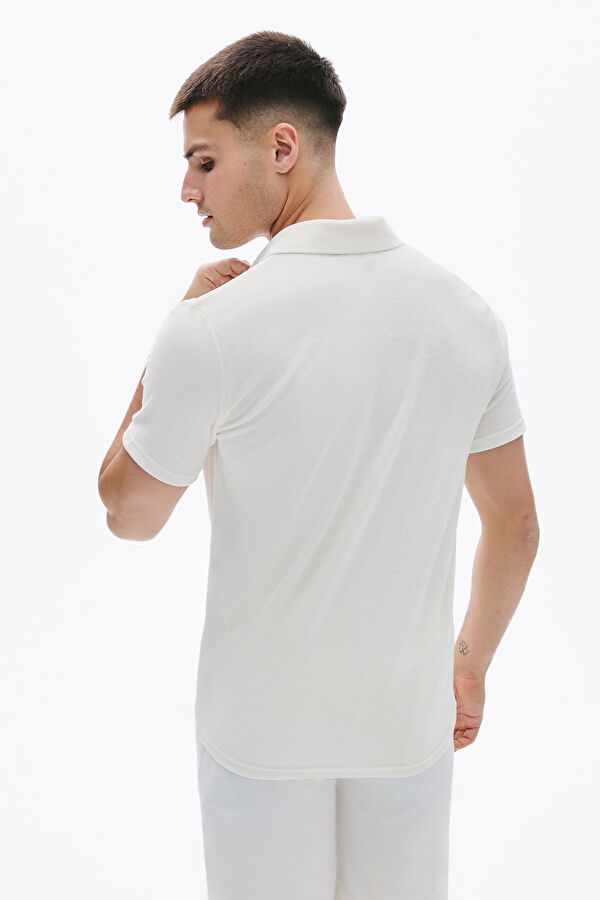 Relax Kalıp Ekru Polo Yaka Erkek T-Shirt 2