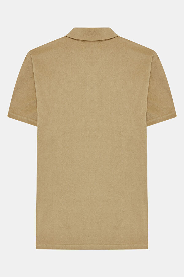 Relax Kalıp Bej Polo Yaka Erkek T-Shirt 4