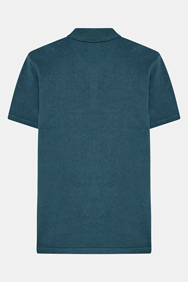 Relax Kalıp Petrol Polo Yaka Erkek T-Shirt 4