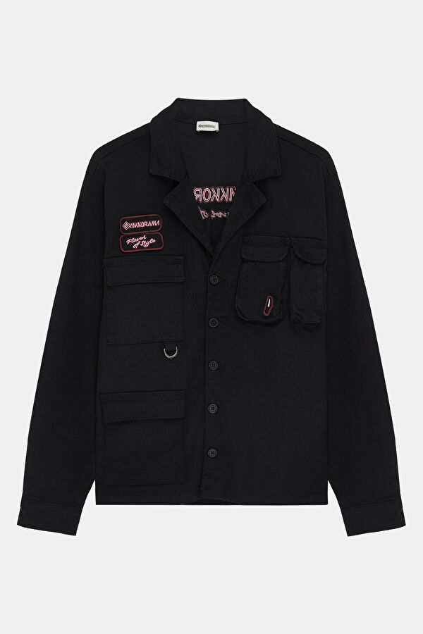 Black Buttoned Men's Jacket
