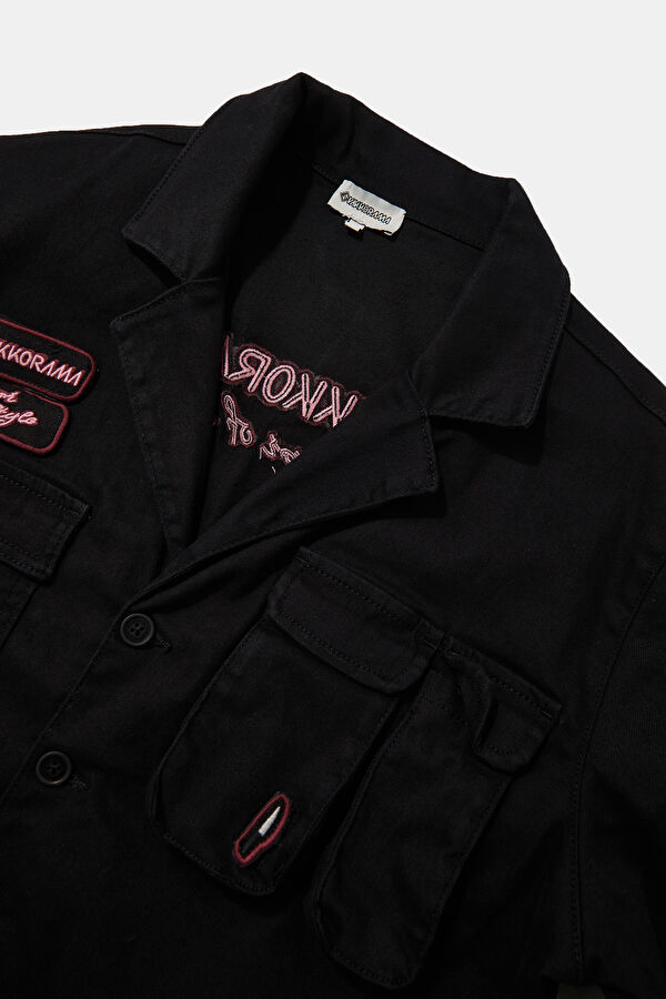 Black Buttoned Men's Jacket 3