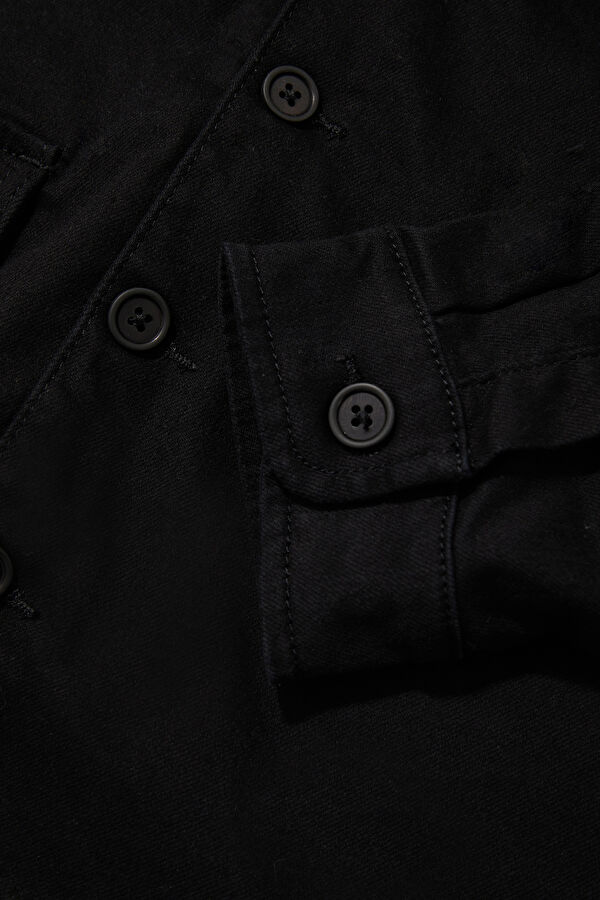 Black Buttoned Men's Jacket 4