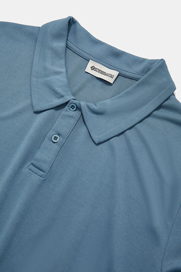 Indigo Polo Neck Men's T-Shirt 3