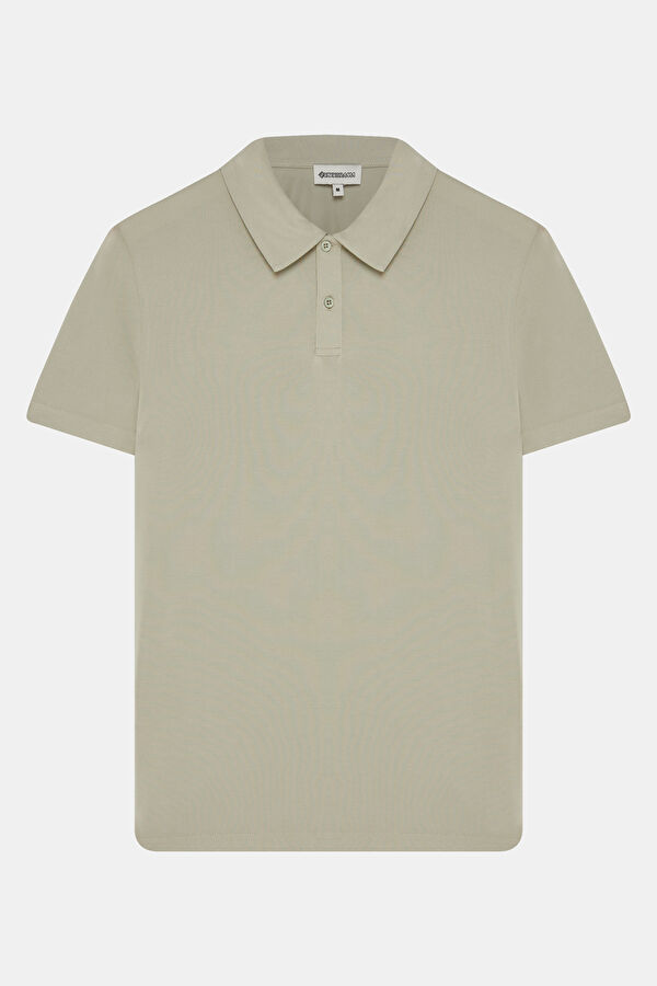 Khaki Polo Collar Men's T-Shirt