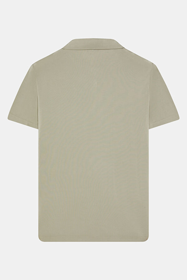 Khaki Polo Collar Men's T-Shirt 2