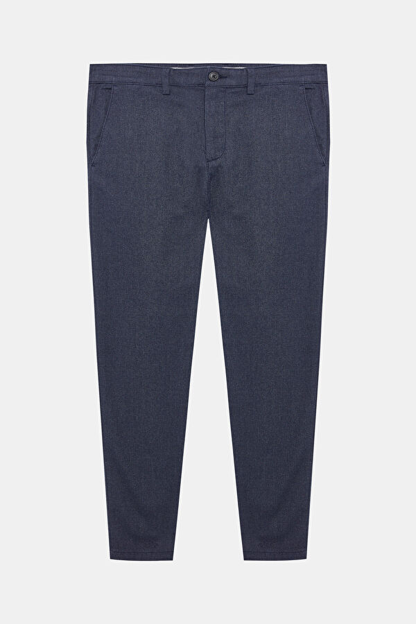 Navy Blue Slim-Fit Men's Trousers