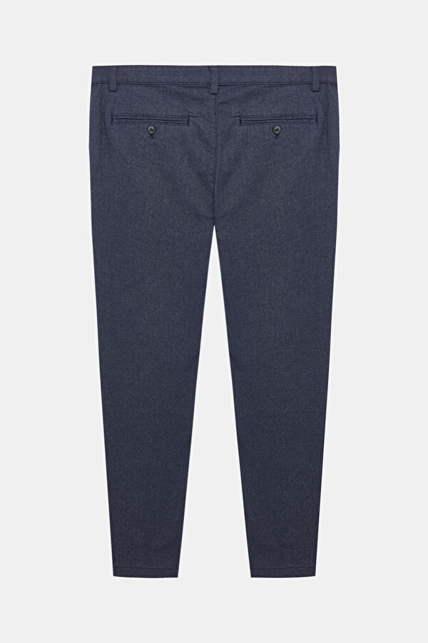 Navy Blue Slim-Fit Men's Trousers 2