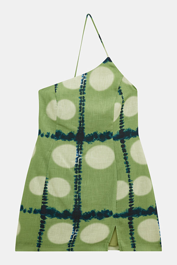 Colorful Patterned Short Women's Dress 4