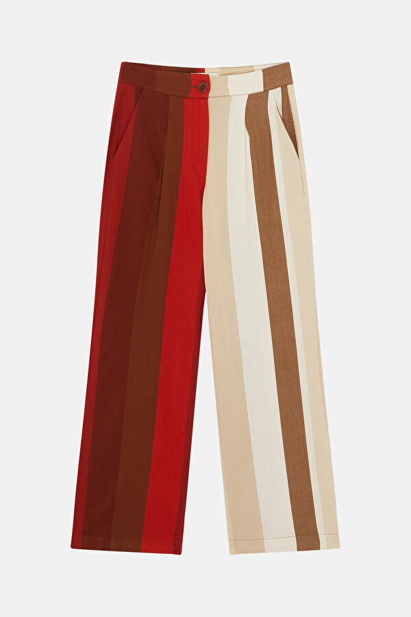 Relax Pattern Orange Wide Leg Pants