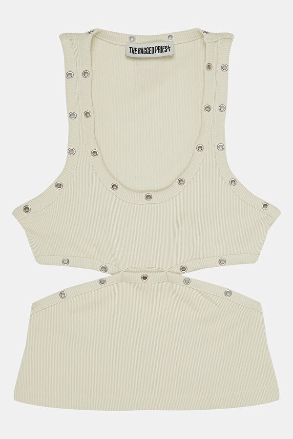 Cream Sleeveless Women's Blouse