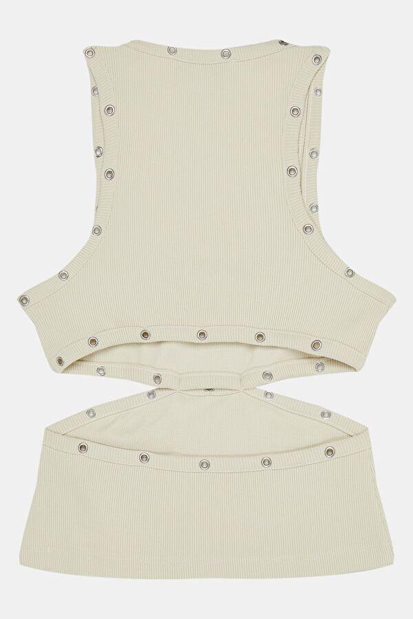 Cream Sleeveless Women's Blouse 2
