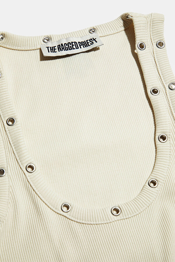 Cream Sleeveless Women's Blouse 3