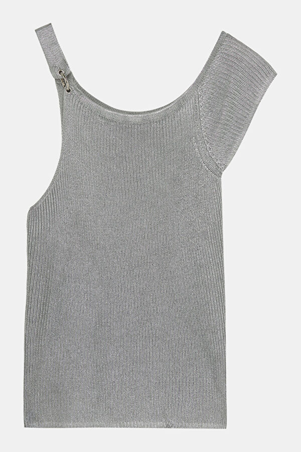 Silver Strapped Women's Blouse