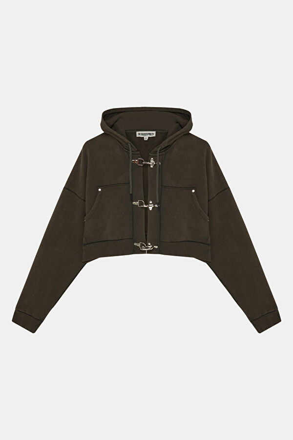 Dark Brown Hooded Women's Sweatshirt