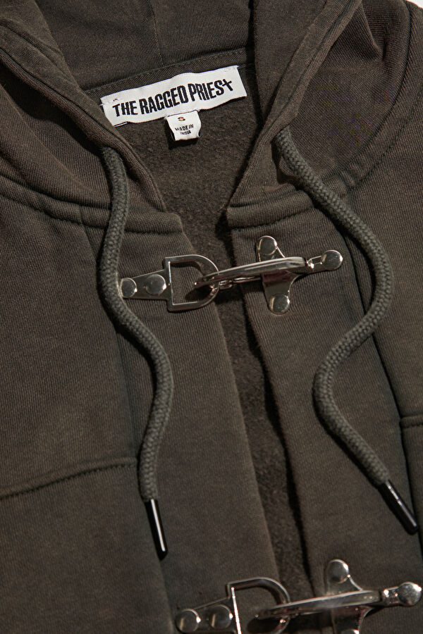 Dark Brown Hooded Women's Sweatshirt 3