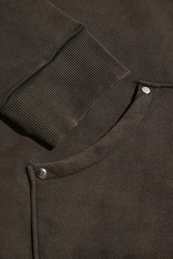 Dark Brown Hooded Women's Sweatshirt 5