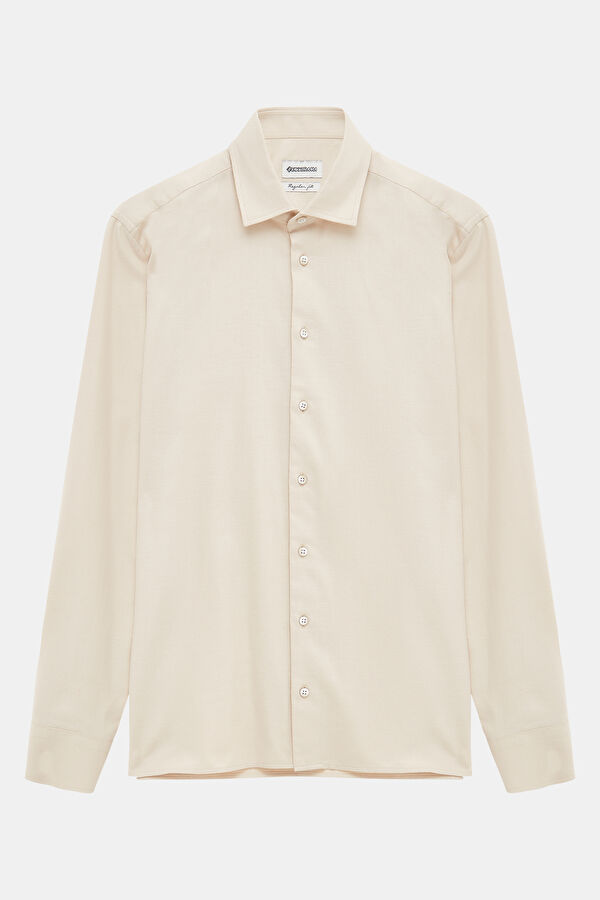 Beige Regular Men's Shirt