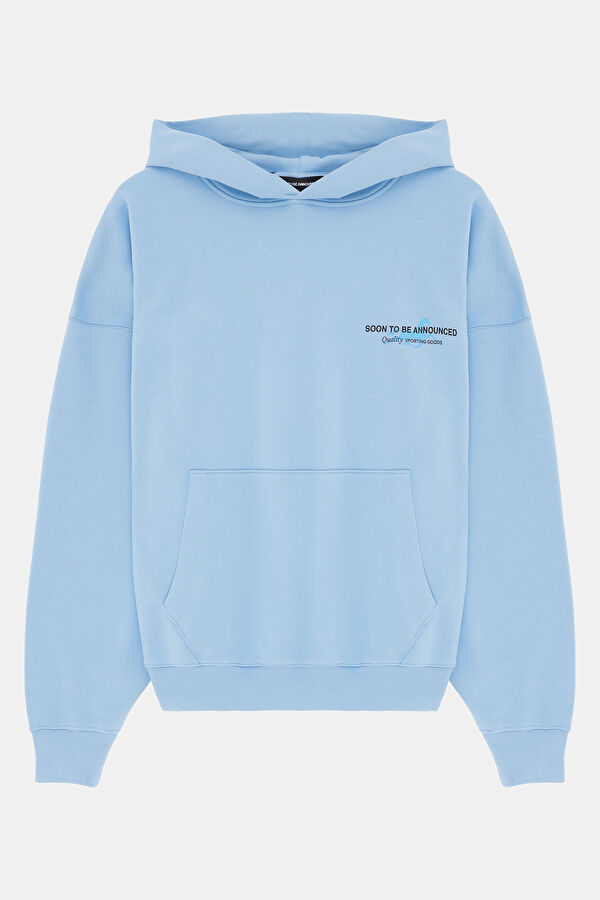 Equus Olimpica Açık Mavi Relax Kalıp Kapüşonlu Erkek Sweatshirt