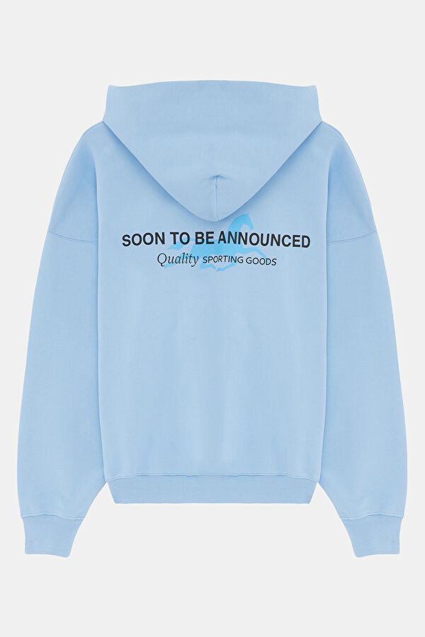 Equus Olimpica Açık Mavi Relax Kalıp Kapüşonlu Erkek Sweatshirt 2