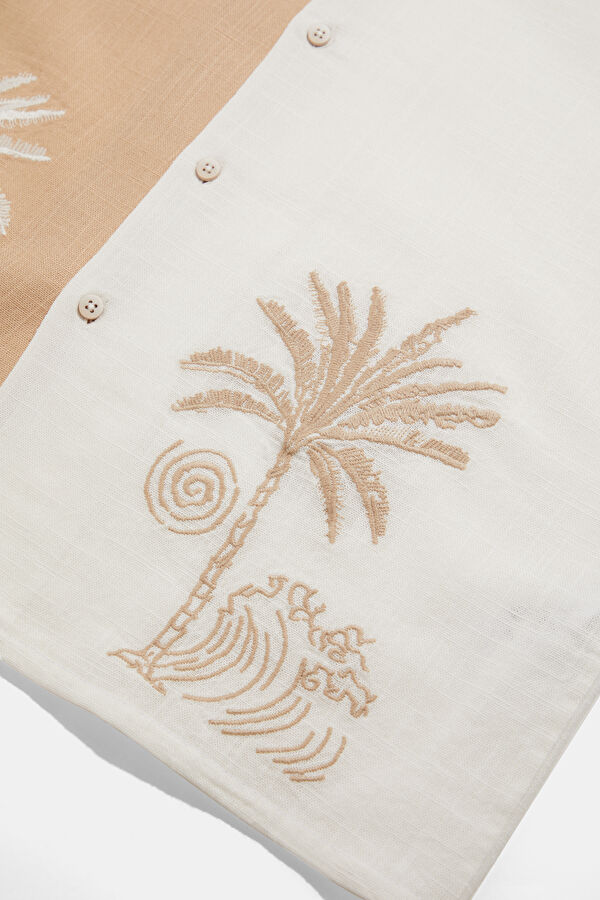 Ecru Embroidered Men's Shirt 4