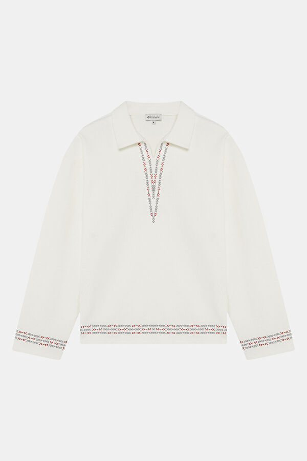 Ecru Embroidered Shirt