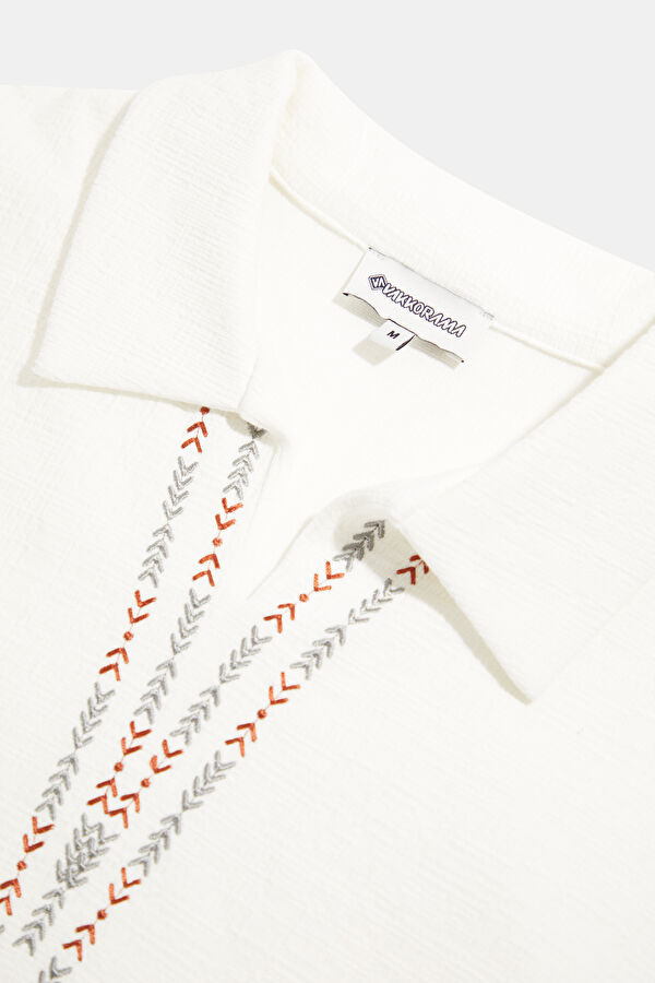 Ecru Embroidered Shirt 3