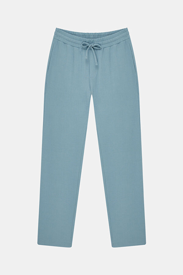 Blue Straight Leg Men's Trousers
