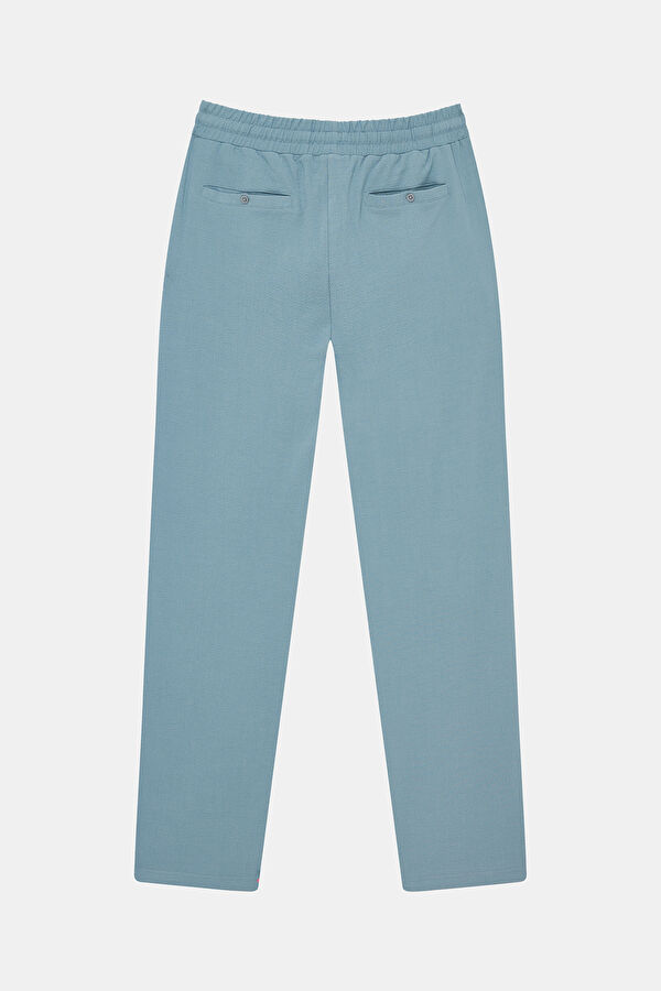 Blue Straight Leg Men's Trousers 2