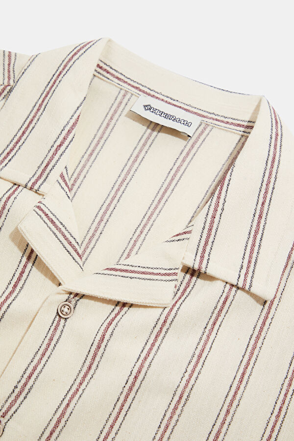 Ecru Striped Patterned Shirt 6