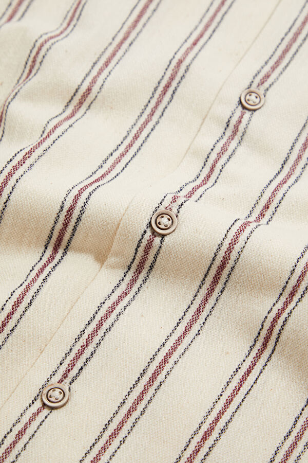 Ecru Striped Patterned Shirt 8