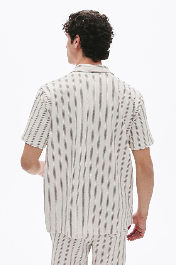 Ecru Striped Patterned Shirt 2