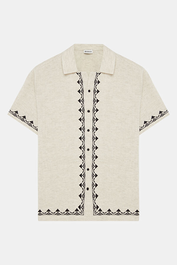 Natural Embroidered Shirt 4