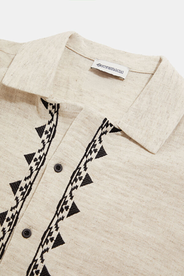 Natural Embroidered Shirt 6