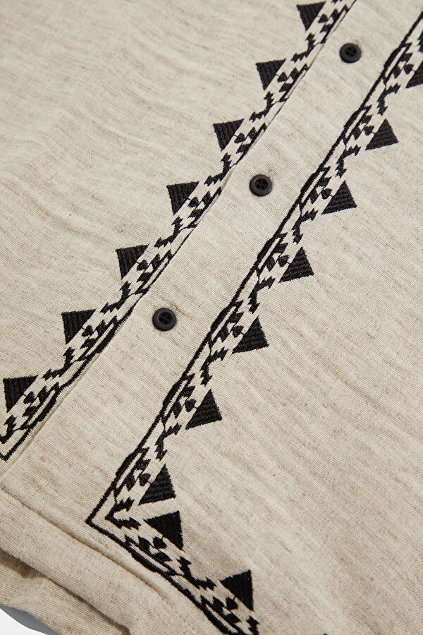 Natural Embroidered Shirt 7