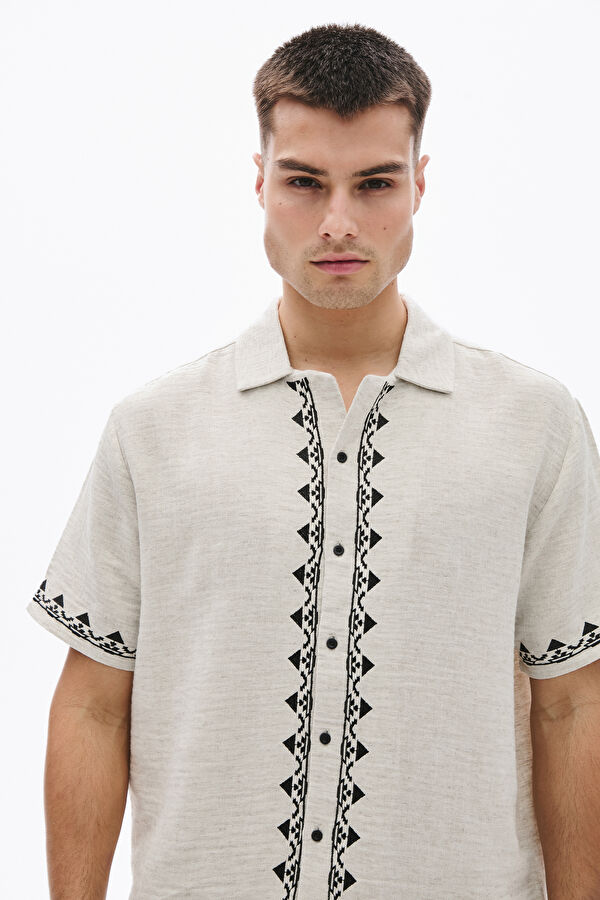 Natural Embroidered Shirt 3