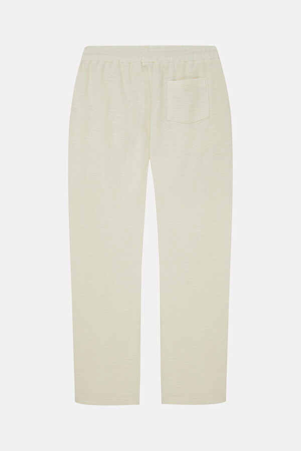 Beige Straight Leg Men's Trousers 4