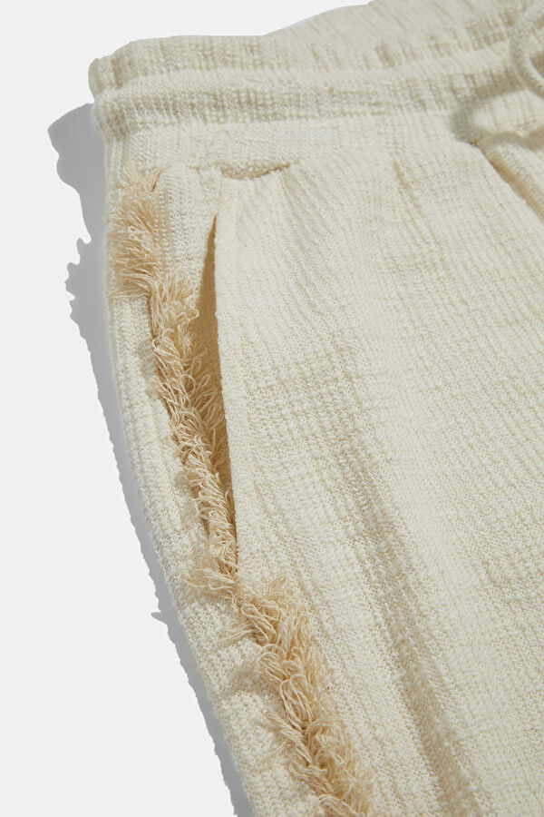 Beige Straight Leg Men's Trousers 6