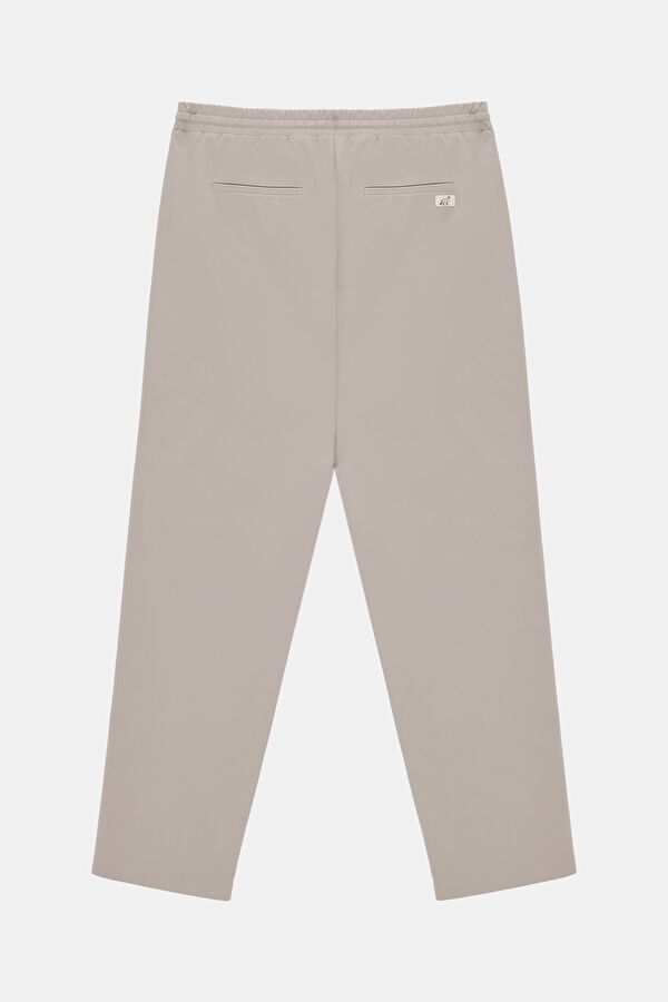 Relax Fit Beige Straight Leg Men's Trousers 2