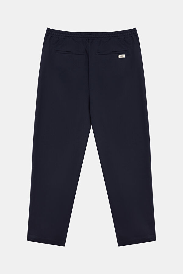 Relax Fit Navy Blue Straight Leg Men's Trousers 2