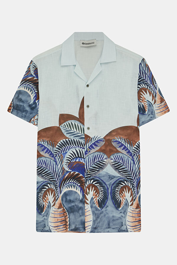 Colorful Patterned Resort Collar Men's Shirt 5