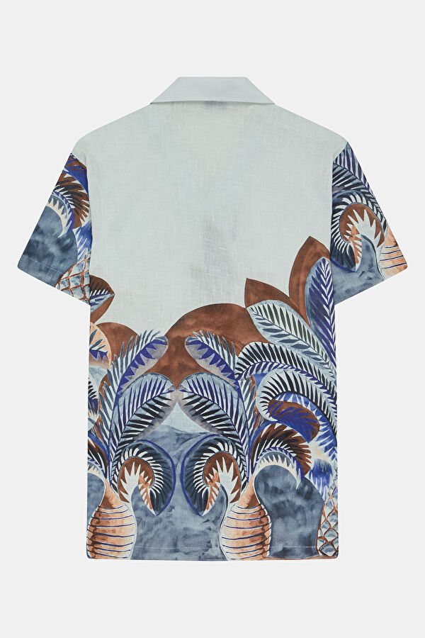 Colorful Patterned Resort Collar Men's Shirt 6