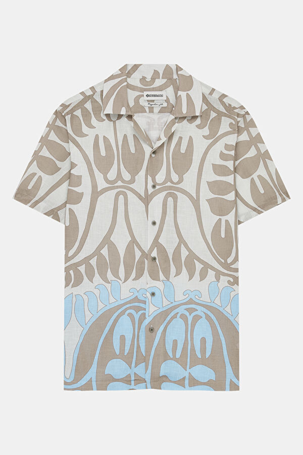 Colorful Patterned Resort Collar Men's Shirt 5