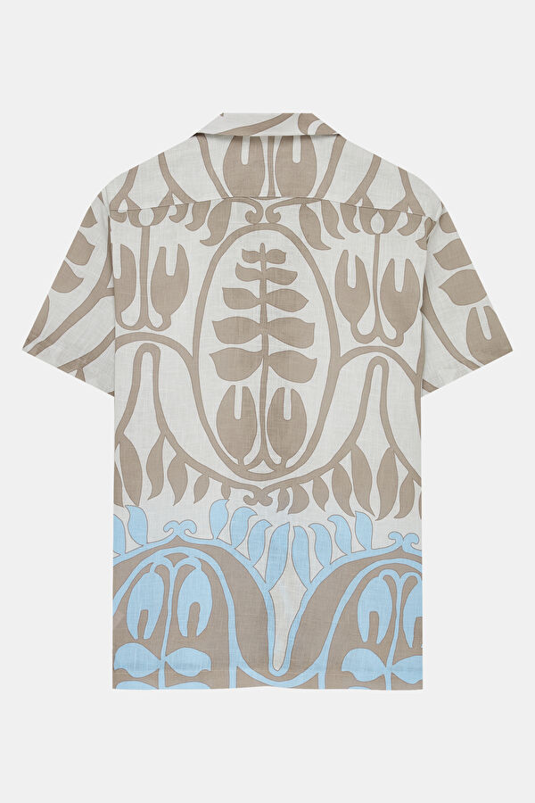 Colorful Patterned Resort Collar Men's Shirt 6