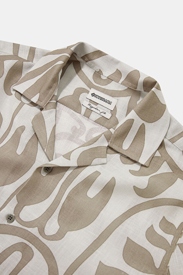 Colorful Patterned Resort Collar Men's Shirt 7