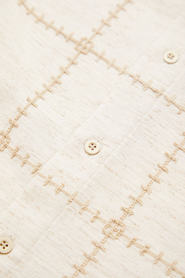 Natural Linen Patterned Regular Shirt 6