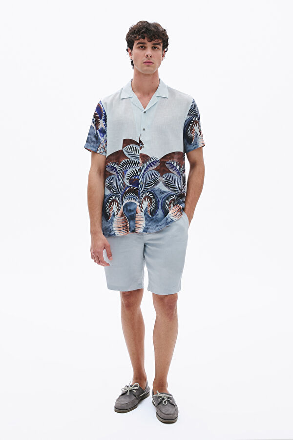 Colorful Patterned Resort Collar Men's Shirt 3