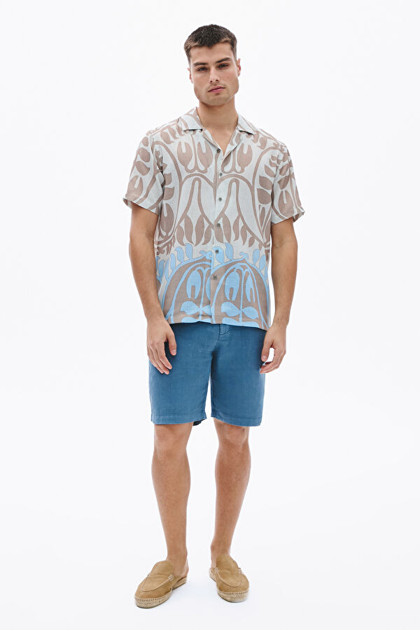 Colorful Patterned Resort Collar Men's Shirt 3