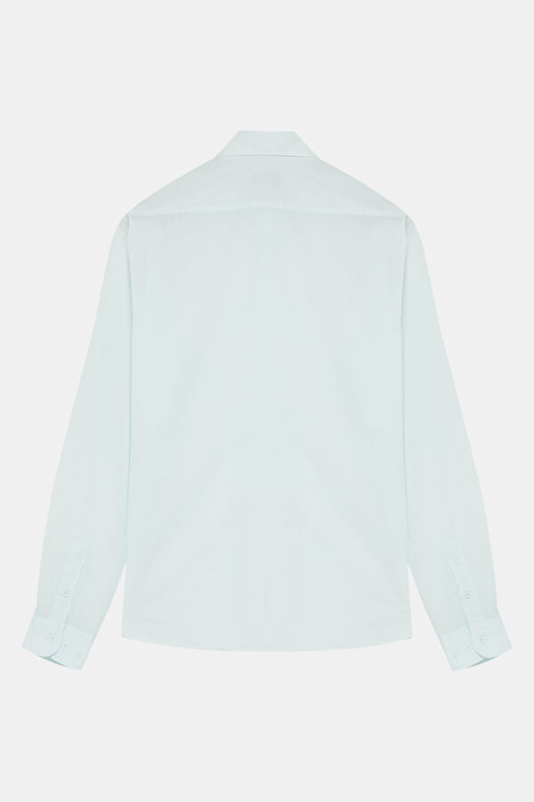 Relaxed Fit Light Blue Button-Down Collar Men's Shirt 4