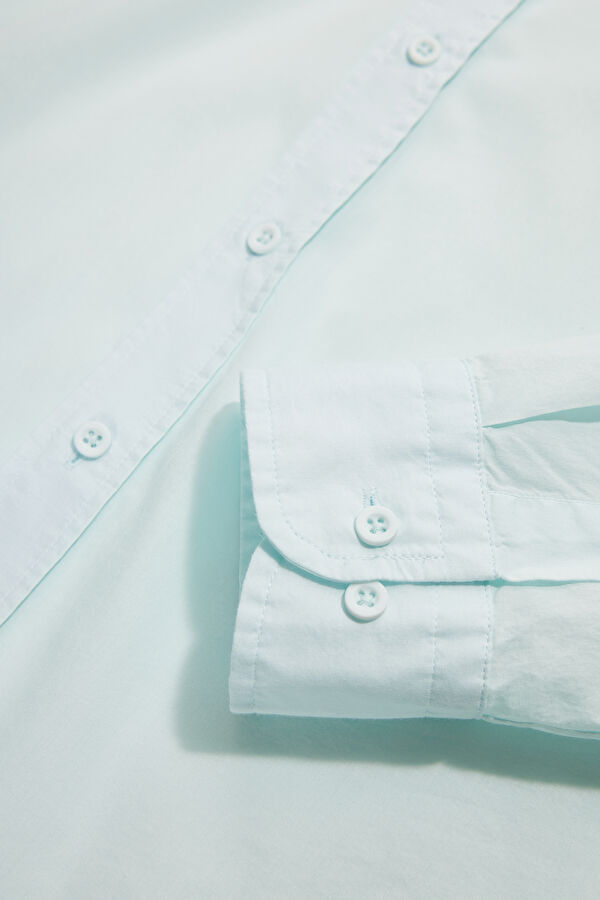 Relaxed Fit Light Blue Button-Down Collar Men's Shirt 6