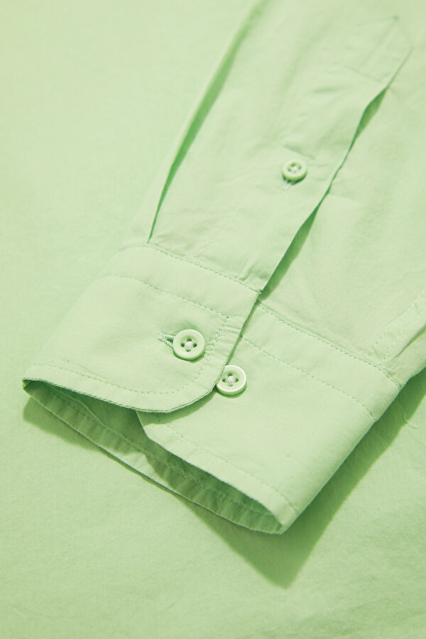 Relaxed Fit Green Button-Down Collar Men's Shirt 6